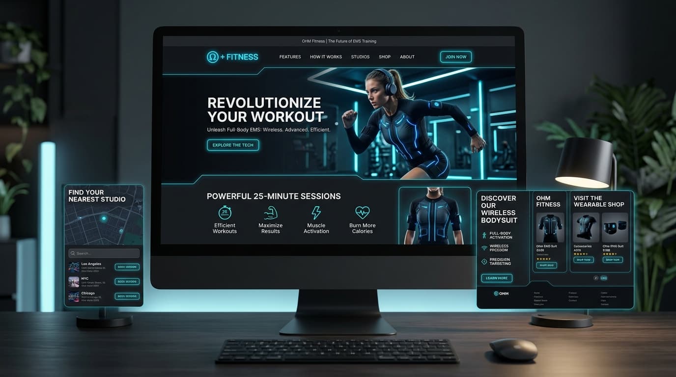 Ohm Fitness Desktop View