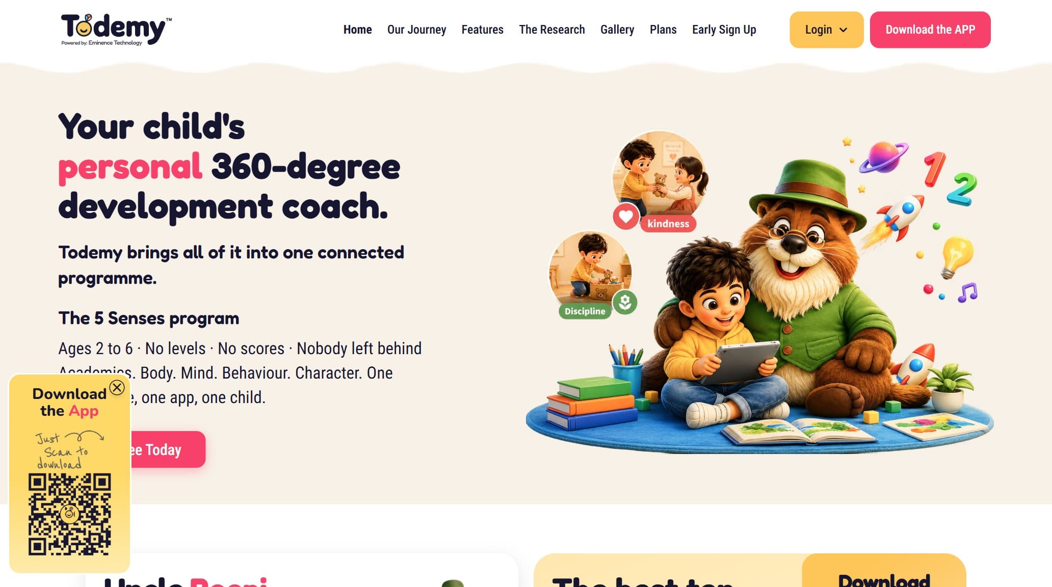 Todemy homepage screenshot