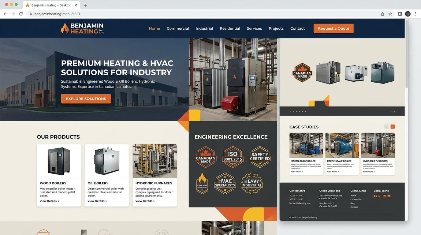 Benjamin Heating Desktop View