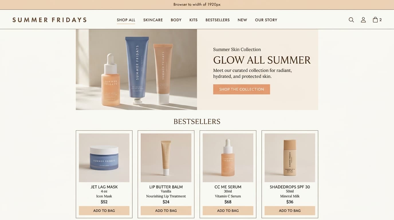 Summer Fridays website preview